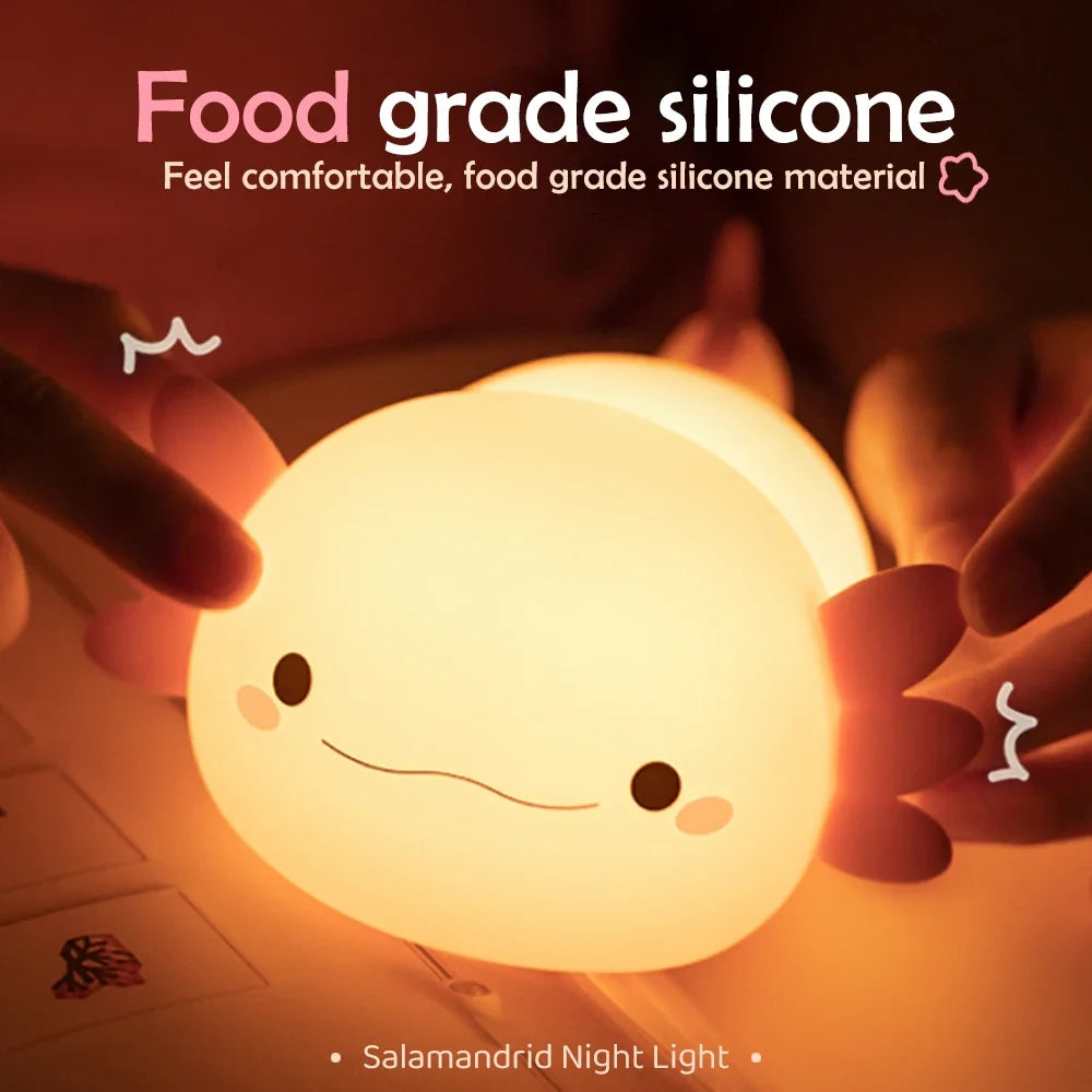 TinyGlow & Co™ Papa Puppy Silicone LED Night Light – Touch Sensor Dog Lamp for Kids