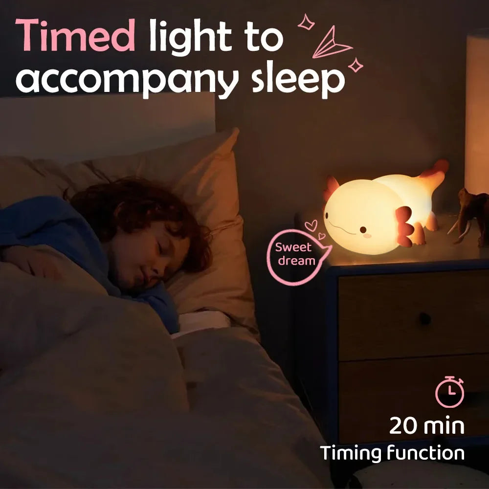 TinyGlow & Co™ Papa Puppy Silicone LED Night Light – Touch Sensor Dog Lamp for Kids