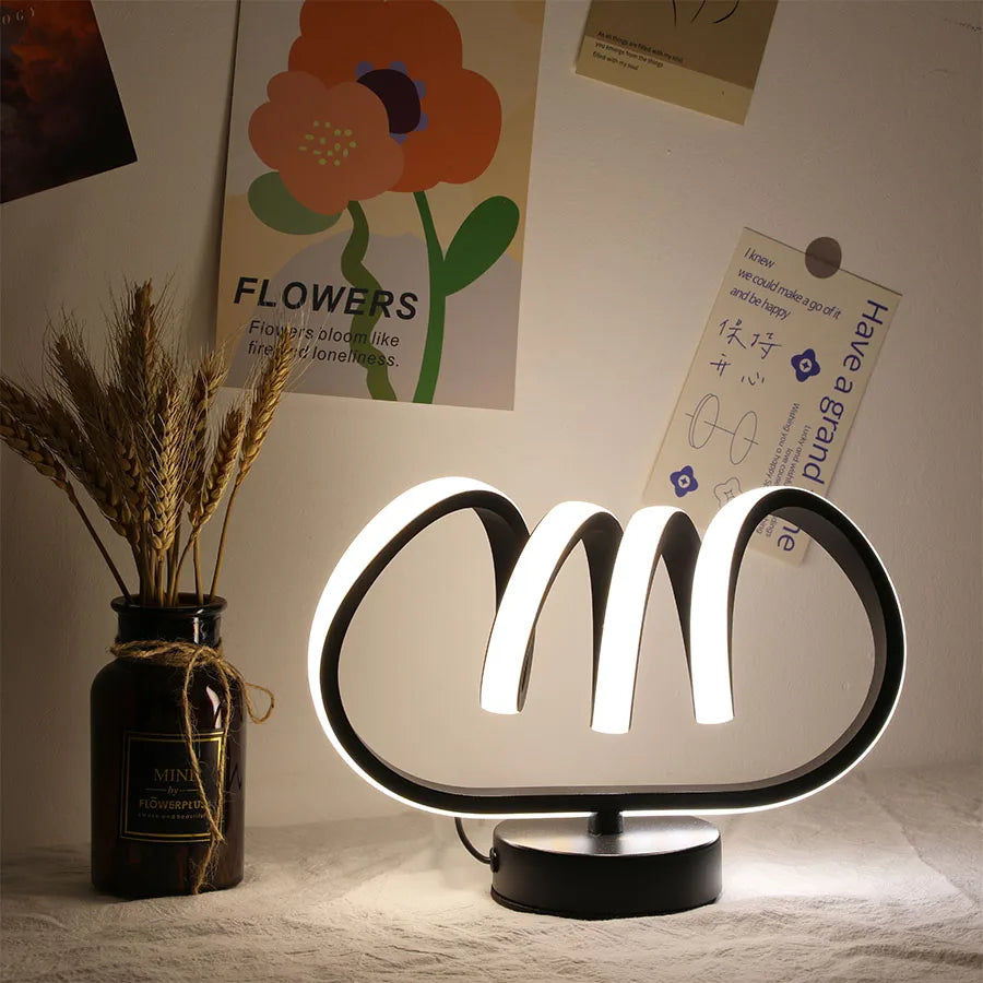 TinyGlow & Co™ Spiral Tunnel Creative Table Lamp – USB Three-Color Dimming Desk Light