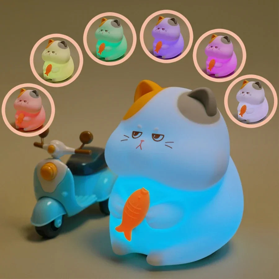 Colorful LED Night Light Dog Cat Capibara Silicone Lamp Timing Bedside Nightlight Decor For Kids Boys Birthday Gift Rechargeable