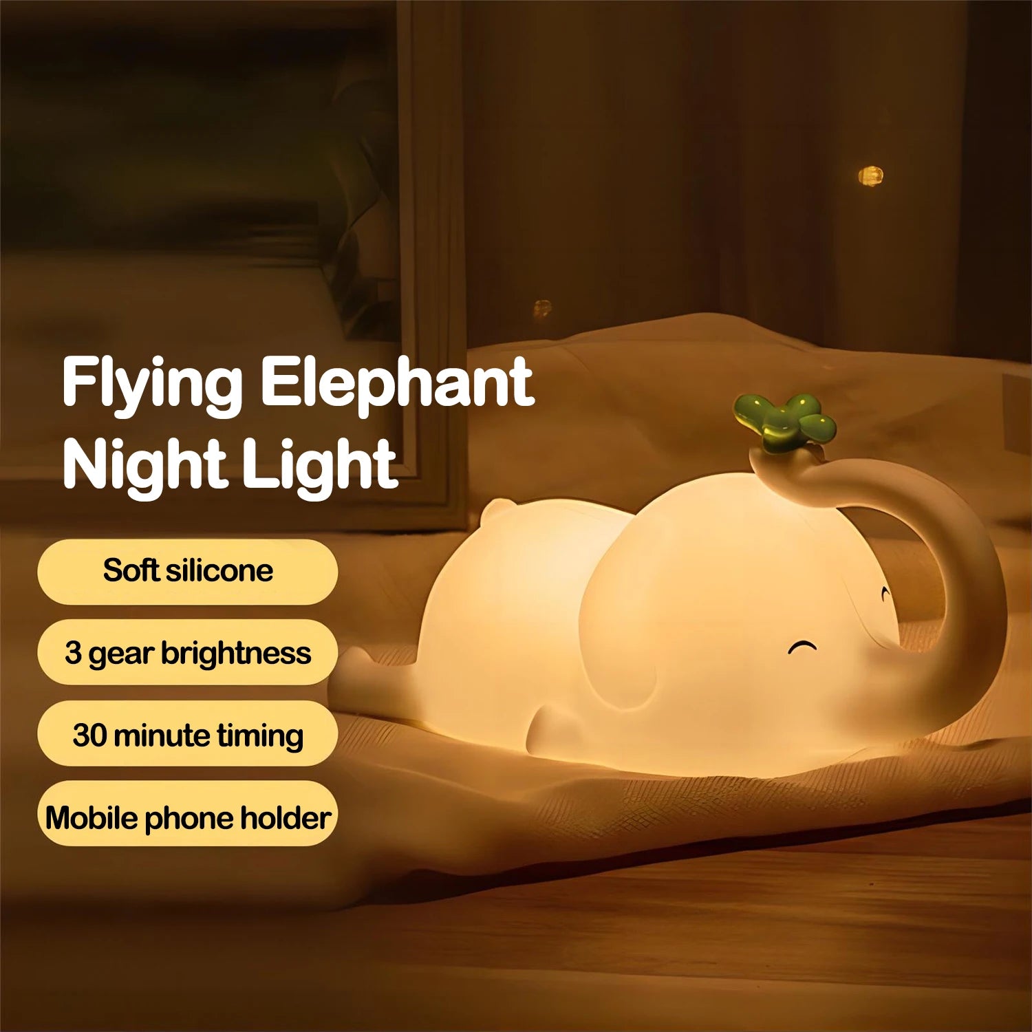 Cute Silicone Night Lights Sheep Cartoon Bedroom Lamp for Children's Room Decor Rechargeable Timing Dimming Sleep Night Light