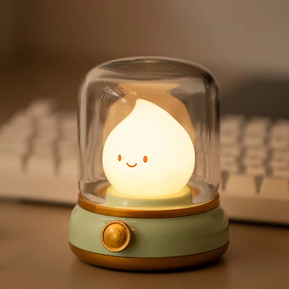 TinyGlow & Co™ LED Flameless Candle Night Light – USB Rechargeable Ambient Lamp