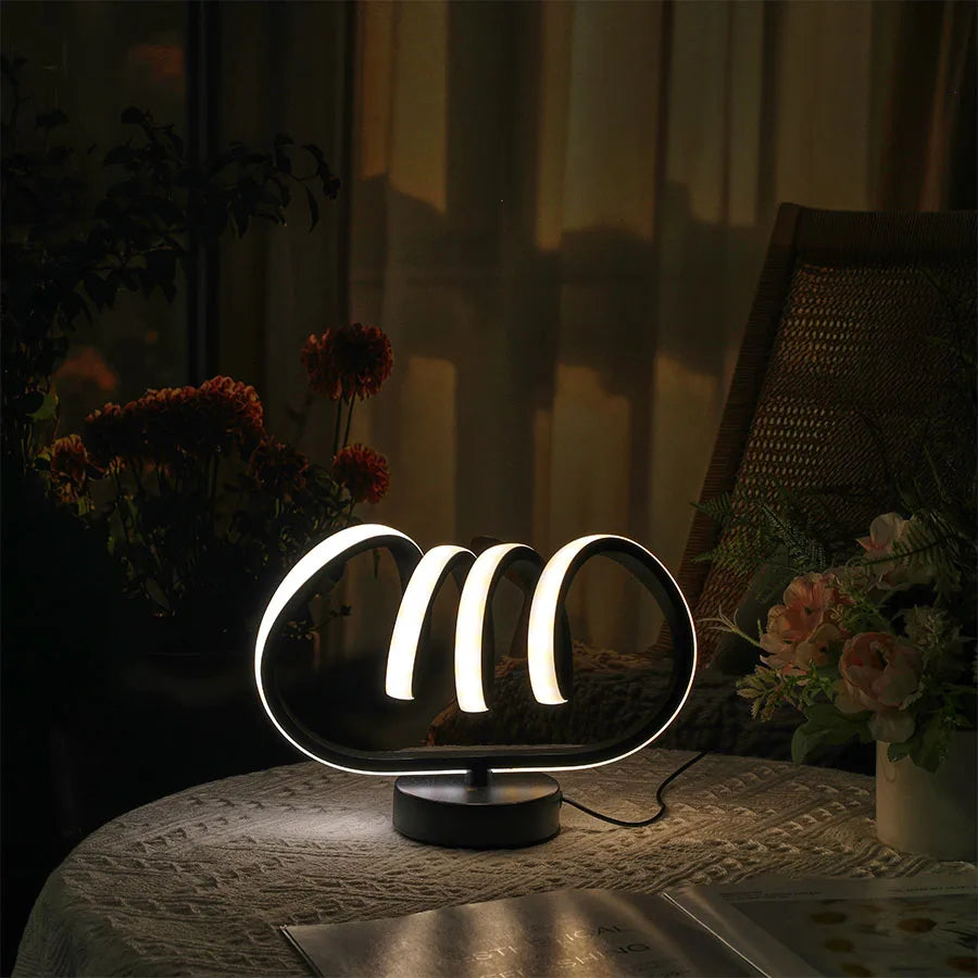 TinyGlow & Co™ Spiral Tunnel Creative Table Lamp – USB Three-Color Dimming Desk Light
