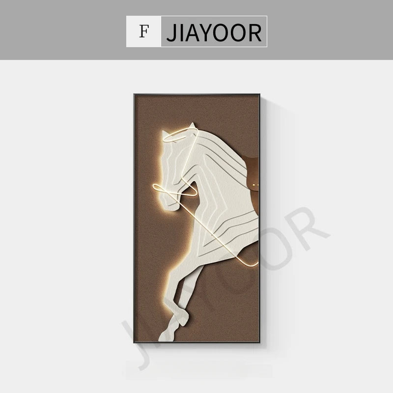 TinyGlow & Co™ Horse Modern LED Wall Lamp - Luxury Crystal Porcelain for Living Room & Hallway