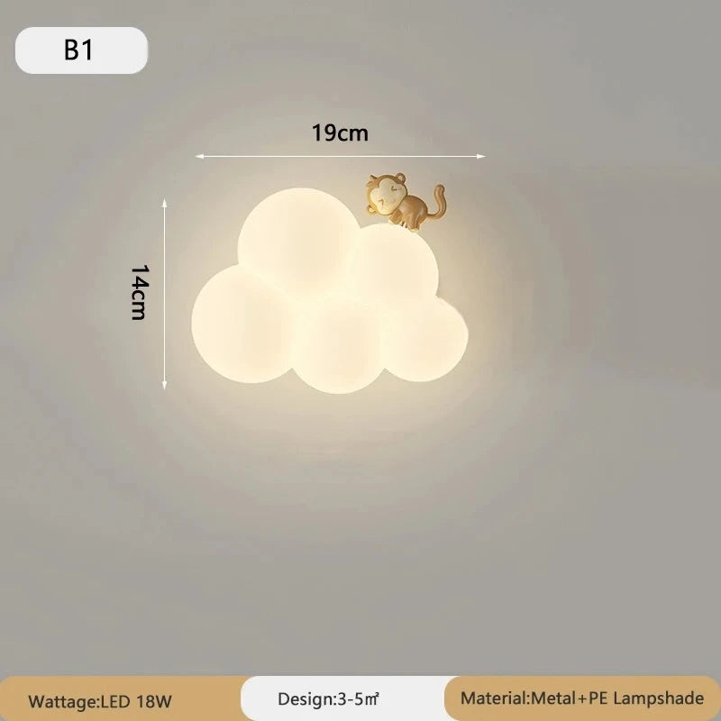 TinyGlow & Co™ Cloud Wall Lamp – Cream Cartoon LED Night Light for Kids