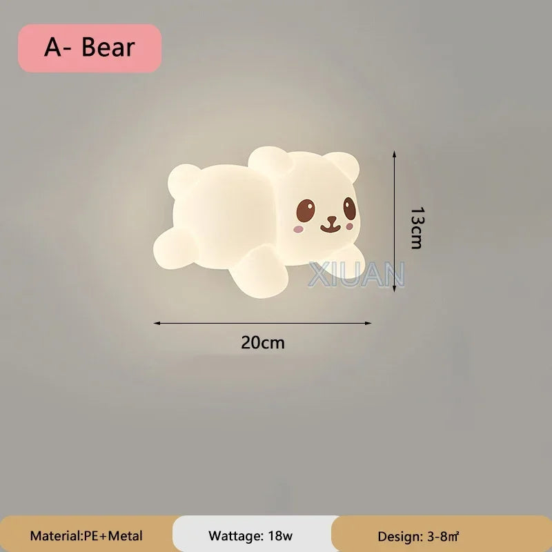 TinyGlow & Co™ Tree Branch Wall Lamp – Monkey & Bear LED Sconce for Kids Room