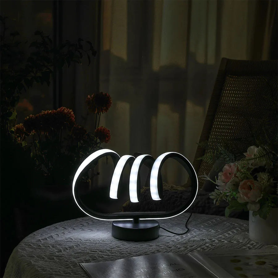 TinyGlow & Co™ Spiral Tunnel Creative Table Lamp – USB Three-Color Dimming Desk Light