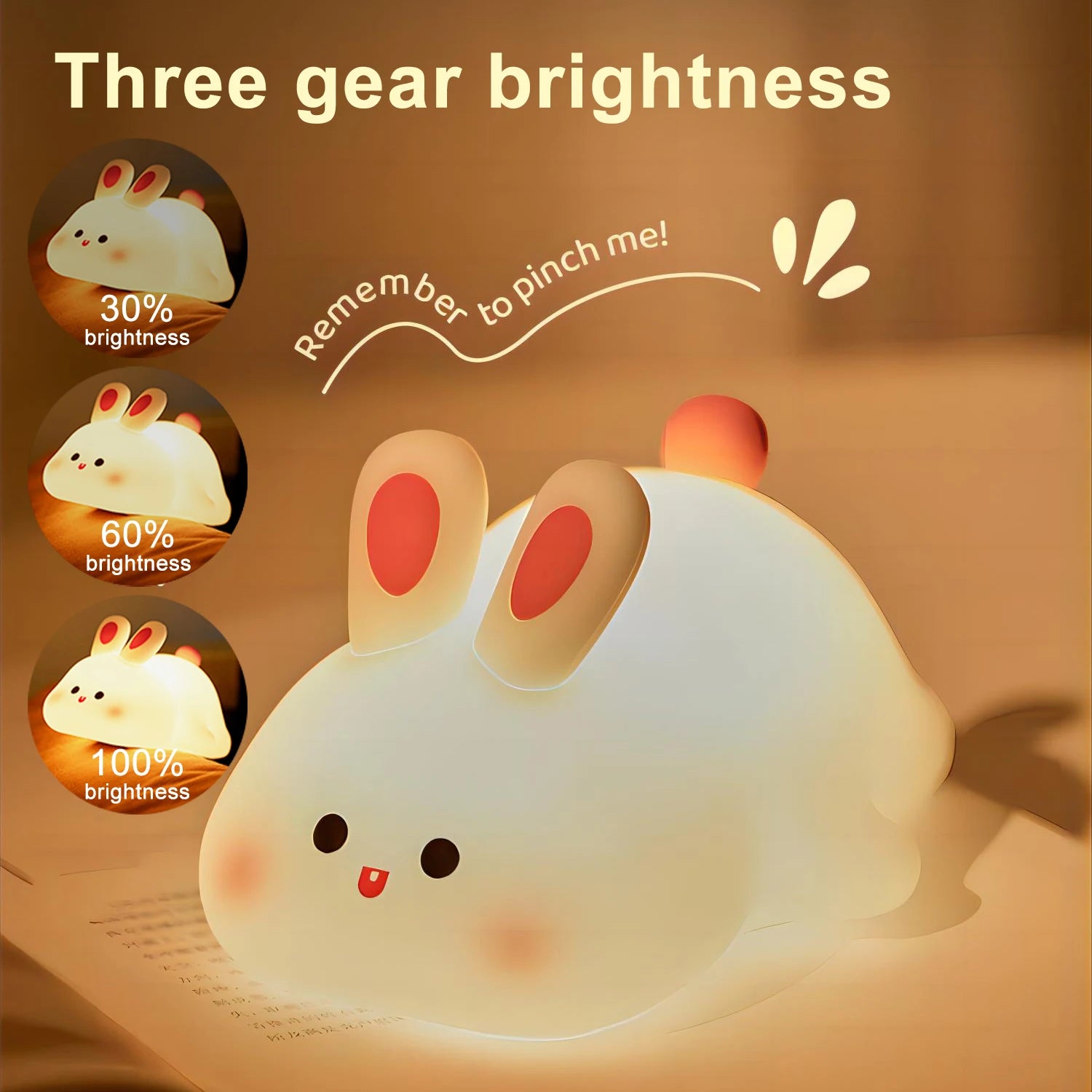 TinyGlow & Co™ Animal Silicone Night Light – Rechargeable Touch Sensor LED Lamp