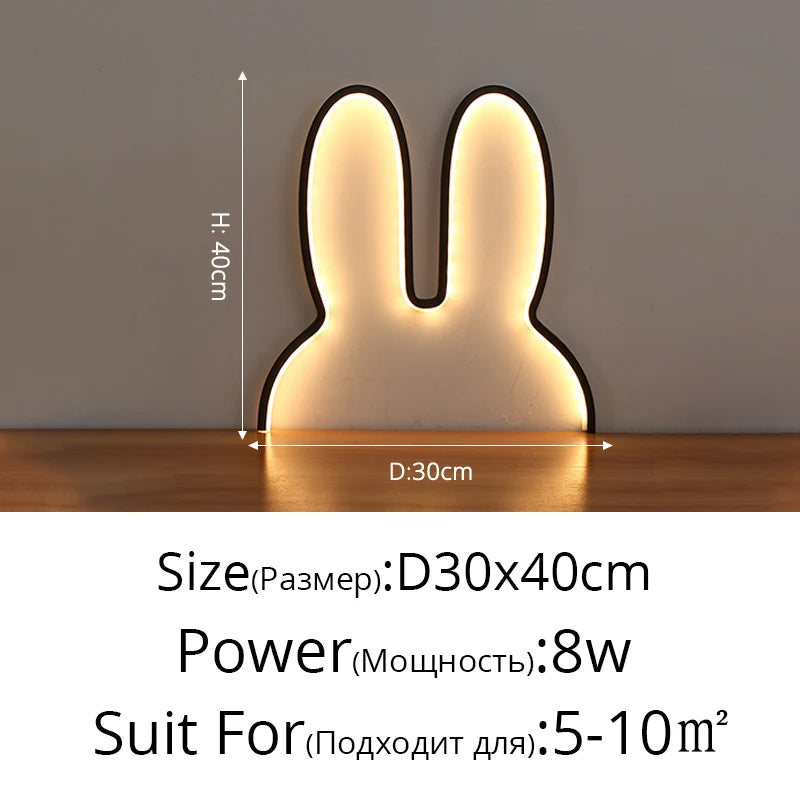 LED Lamp Rabbit Night Lights USB Powered Cute Animal LED Night Lamp Kids Baby Beside Table Lamp Bedroom Nightlight Holiday Gifts