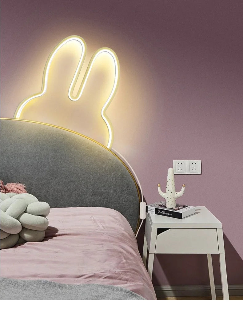 TinyGlow & Co™ Rabbit Night Light – USB Powered LED Bedside Lamp for Kids