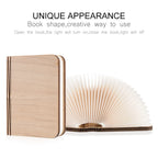 TinyGlow & Co™ Wooden Book Lamp – USB Rechargeable LED Reading Light for Kids