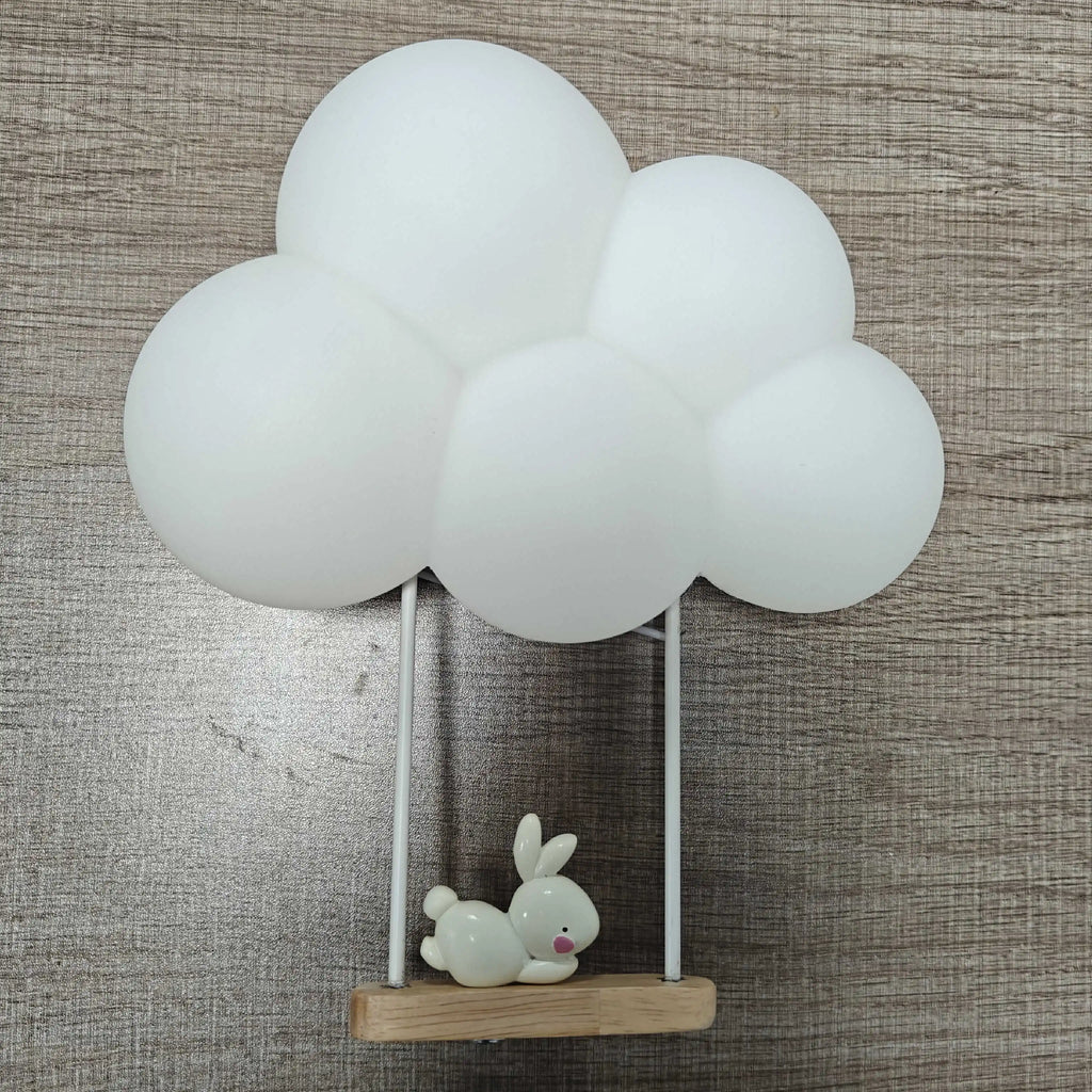 TinyGlow & Co™ Cloud Wall Lamp – Cream Cartoon LED Night Light for Kids