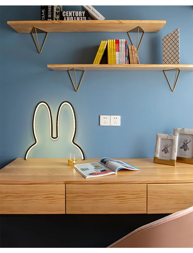 TinyGlow & Co™ Rabbit Night Light – USB Powered LED Bedside Lamp for Kids