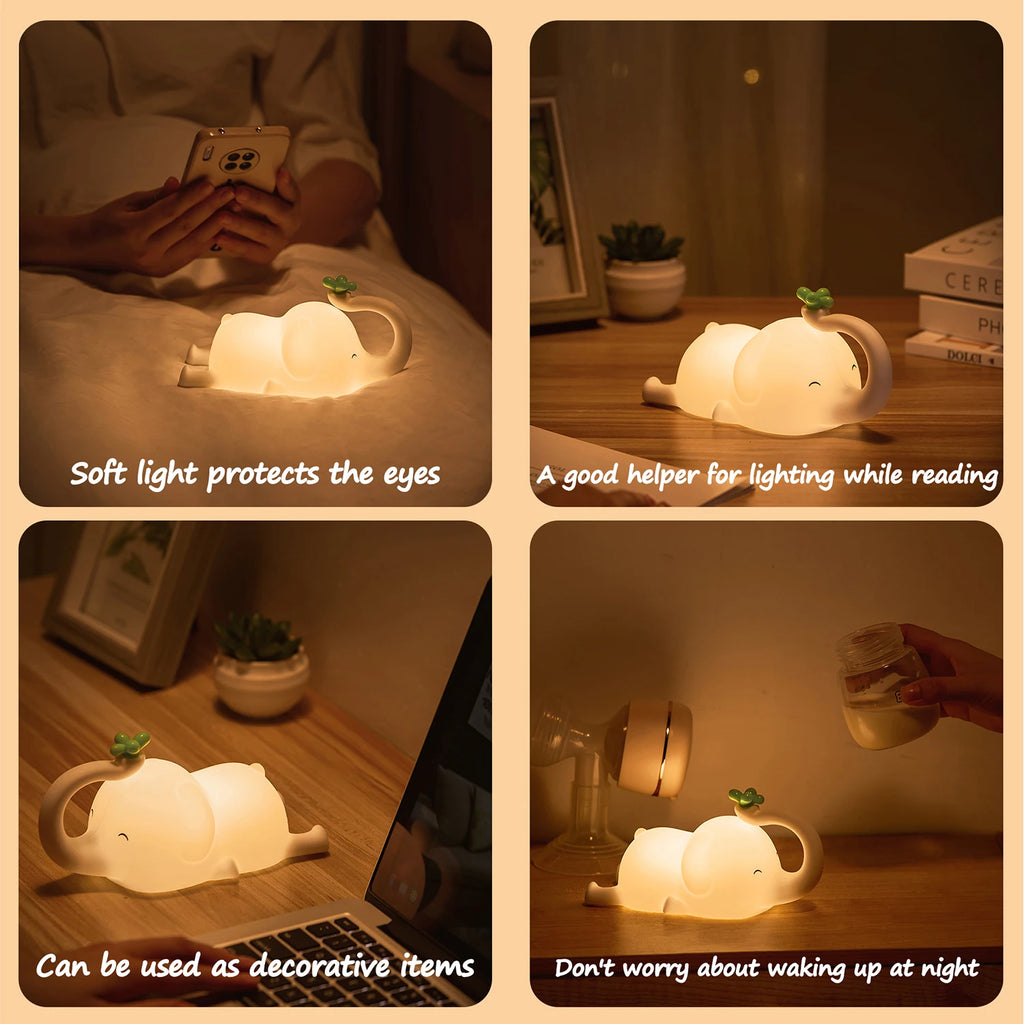 TinyGlow & Co™ Sheep Silicone Night Light – Rechargeable Timing Dimming LED Lamp