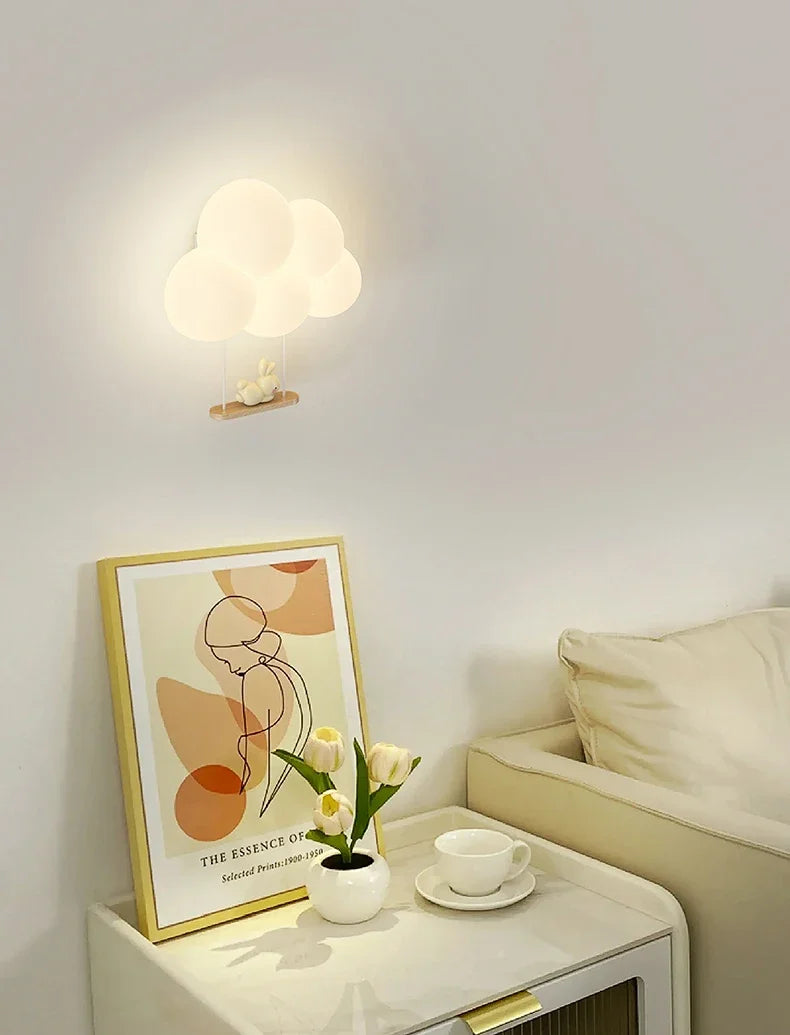 TinyGlow & Co™ Cloud Wall Lamp – Cream Cartoon LED Night Light for Kids