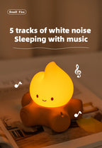 TinyGlow & Co™ Campfire Night Light – White Noise LED Atmosphere Lamp for Kids