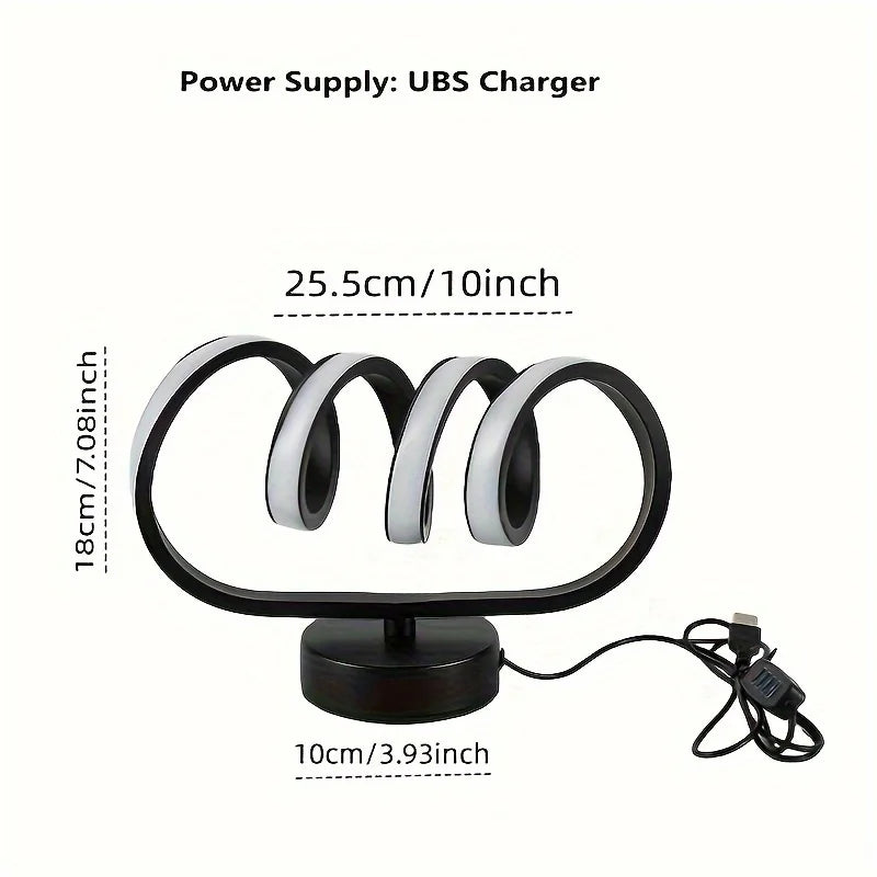 TinyGlow & Co™ Spiral Tunnel Creative Table Lamp – USB Three-Color Dimming Desk Light