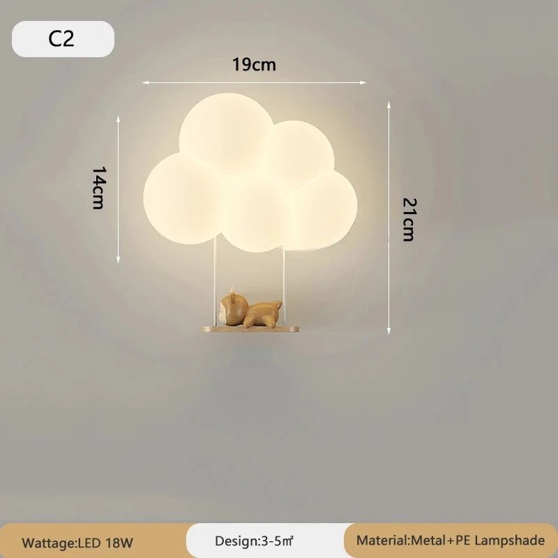 TinyGlow & Co™ Cloud Wall Lamp – Cream Cartoon LED Night Light for Kids
