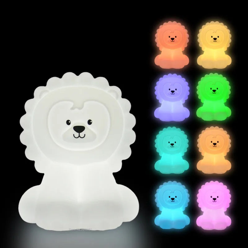 Bear Cat Dog Koala Owl Rabbit LED Night Light Touch Sensor 9 Colors Bedroom Silicone Animal Lamp for Children Kids Baby Gift