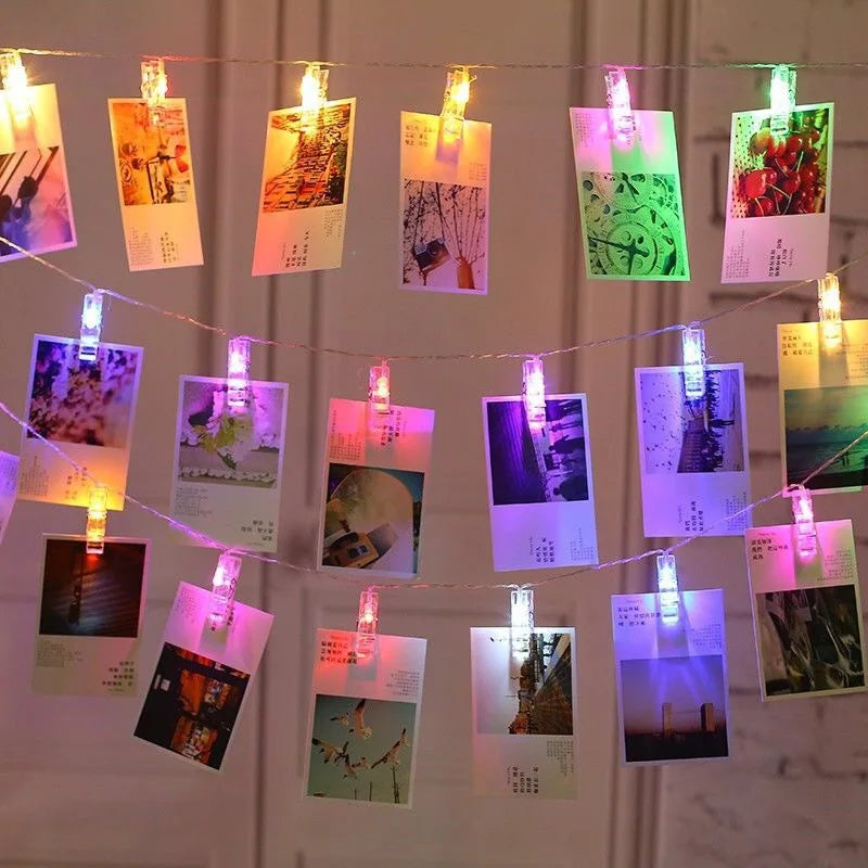 TinyGlow & Co™ LED Photo Clip String Lights - Fairy Garland for Pictures & Cards