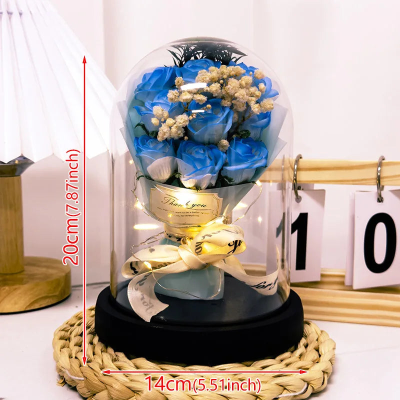 TinyGlow & Co™ Eternal LED Rose in Acrylic Dome - Forever Flower Valentine's Gift