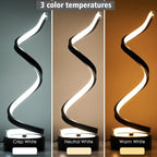 TinyGlow & Co™ Spiral LED Table Lamp – Modern Minimalist Dimmable Adjustable Arm Light