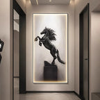 TinyGlow & Co™ Modern Lustre Interior Wall Light - Luxury Horse Painting with Remote Control