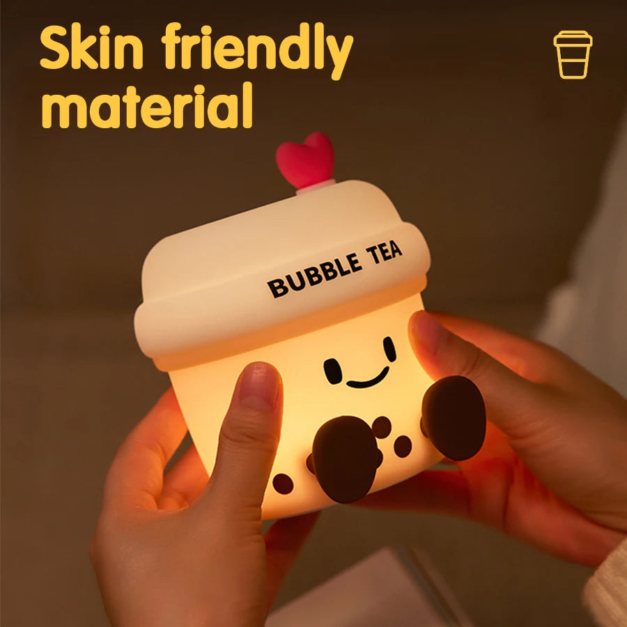 Cute Silicone Led Night Light Rechargeable Animal Toy Birthday Christmas Gifts for Kids Bedroom Table Lamp Dimmable Portable