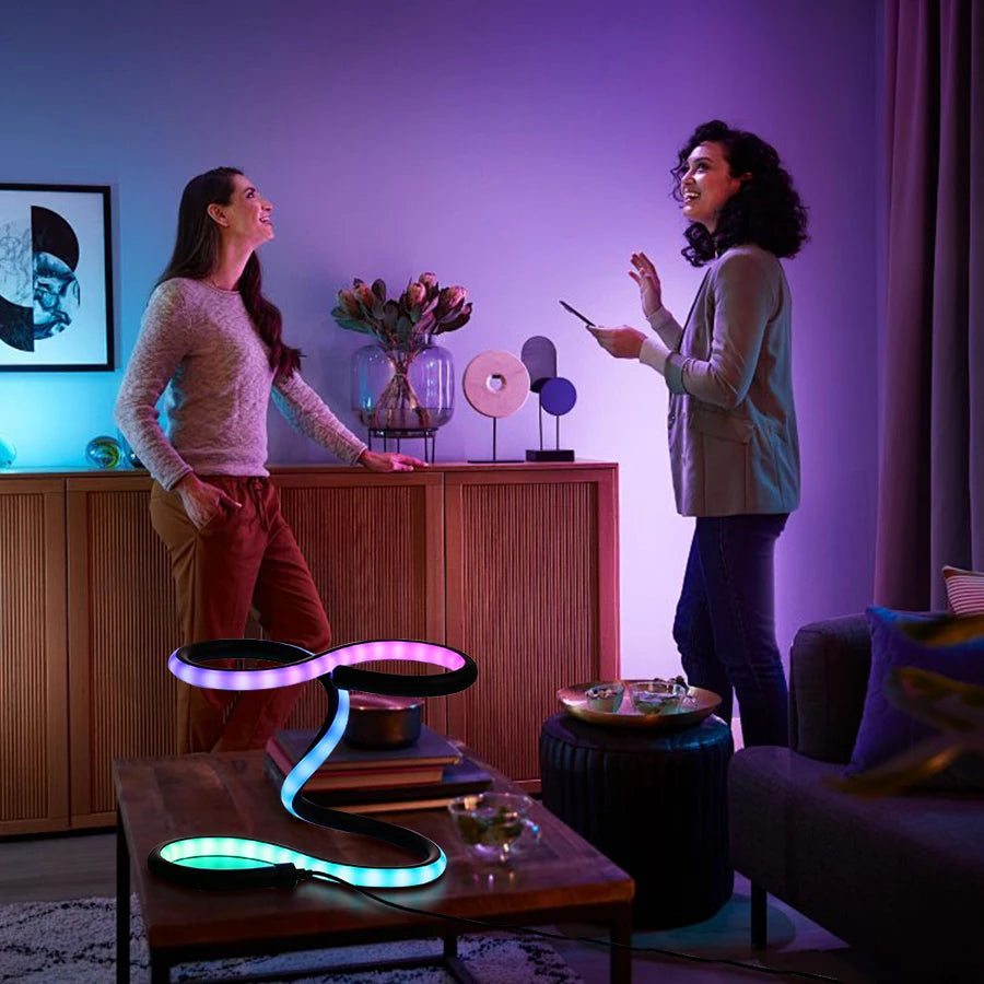 TinyGlow & Co™ Modern Spiral LED Table Lamp – USB Powered RGB Color Changing Desk Light