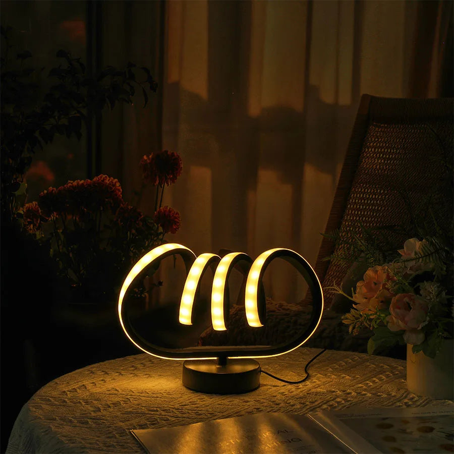 TinyGlow & Co™ Spiral Tunnel Creative Table Lamp – USB Three-Color Dimming Desk Light