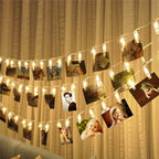 TinyGlow & Co™ LED Photo Clip String Lights - Fairy Garland for Pictures & Cards