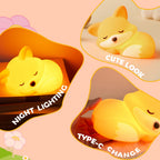 TinyGlow & Co™ Animal Silicone Night Light – Rechargeable Touch Sensor LED Lamp