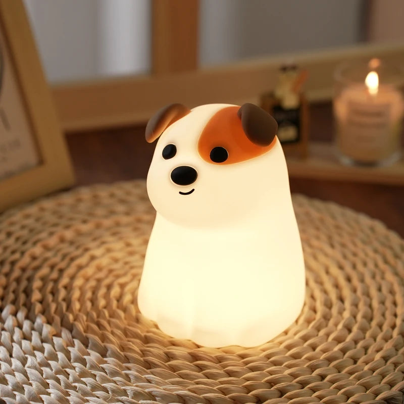 Colorful LED Night Light Dog Cat Capibara Silicone Lamp Timing Bedside Nightlight Decor For Kids Boys Birthday Gift Rechargeable