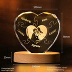 TinyGlow & Co™ Personalized Heart Crystal Photo Gift - Custom Laser Engraved Keepsake