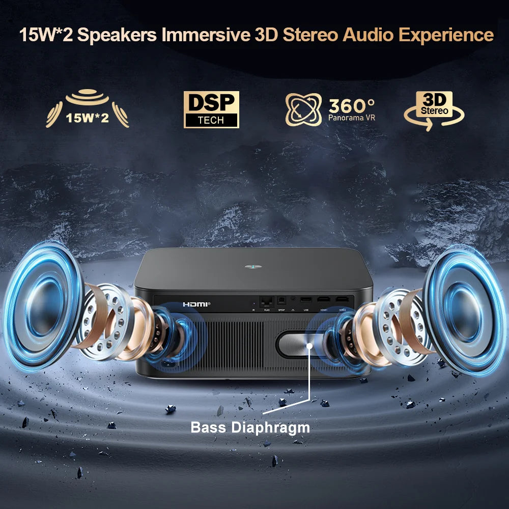 TinyGlow & Co™ ThundeaL TD98 Pro 4K Projector 3000ANSI Android WiFi Home Theater