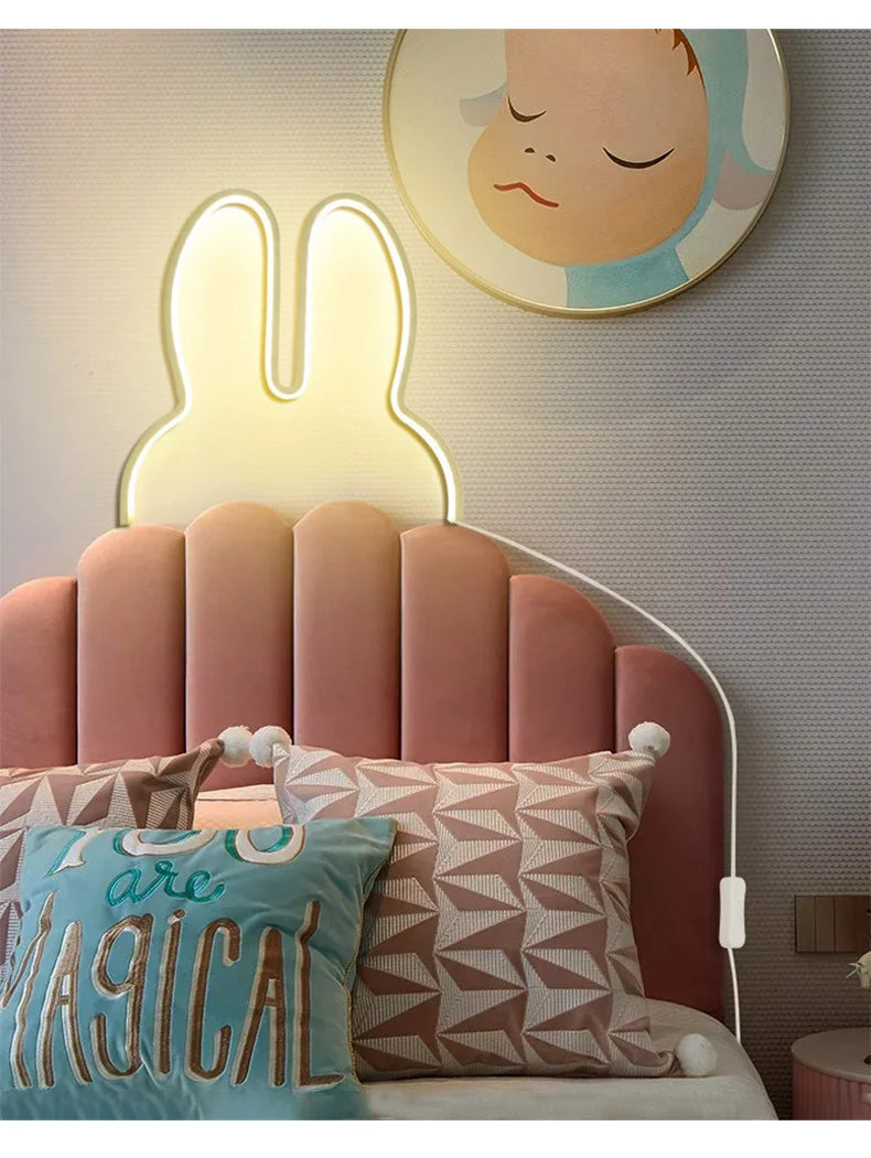 TinyGlow & Co™ Rabbit Night Light – USB Powered LED Bedside Lamp for Kids