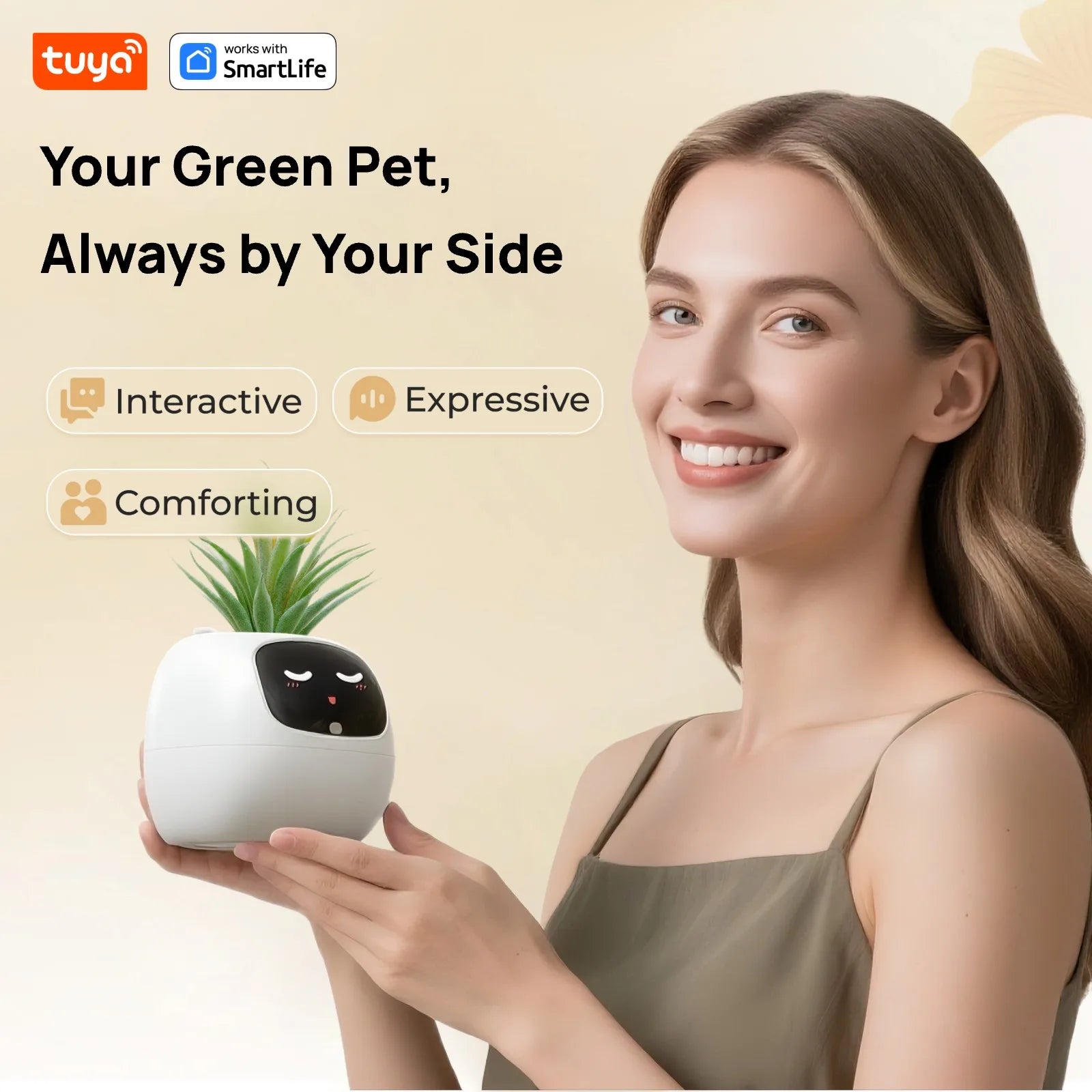 TinyGlow & Co™ Smart AI Plant Pot - Intelligent Garden System with App Control & 7 Sensors