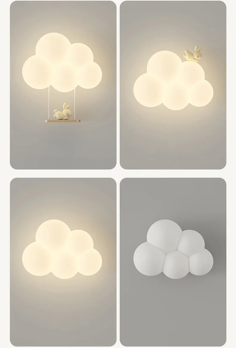 TinyGlow & Co™ Cloud Wall Lamp – Cream Cartoon LED Night Light for Kids