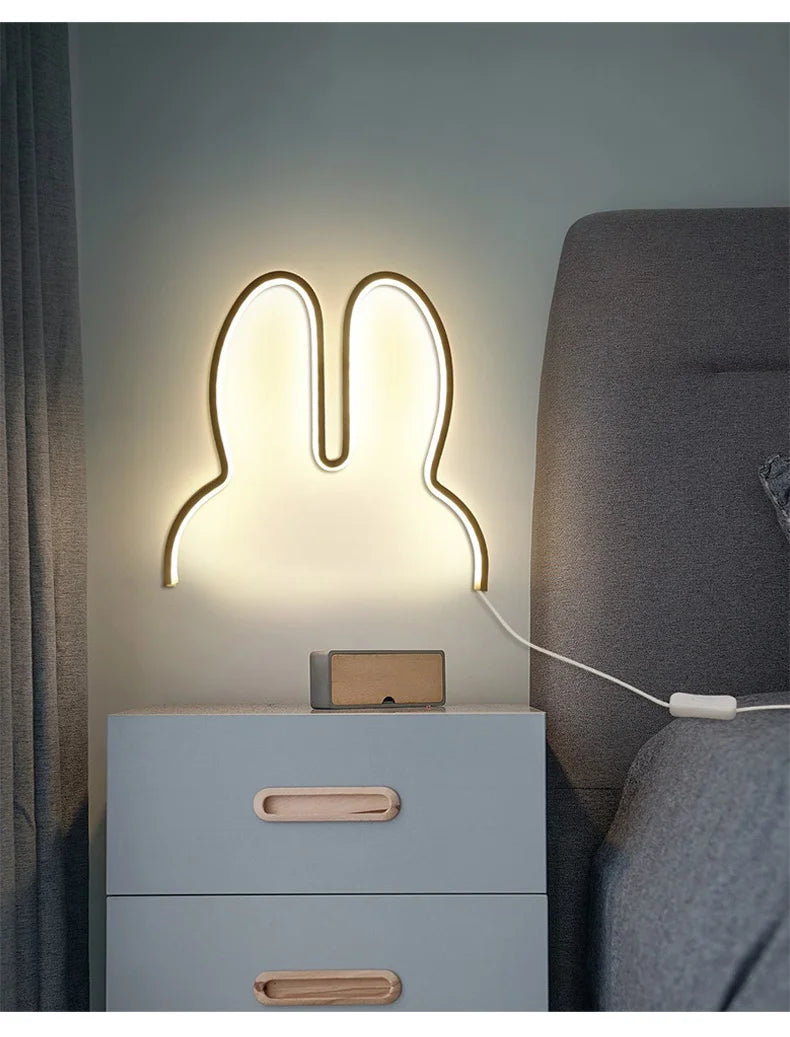 TinyGlow & Co™ Rabbit Night Light – USB Powered LED Bedside Lamp for Kids