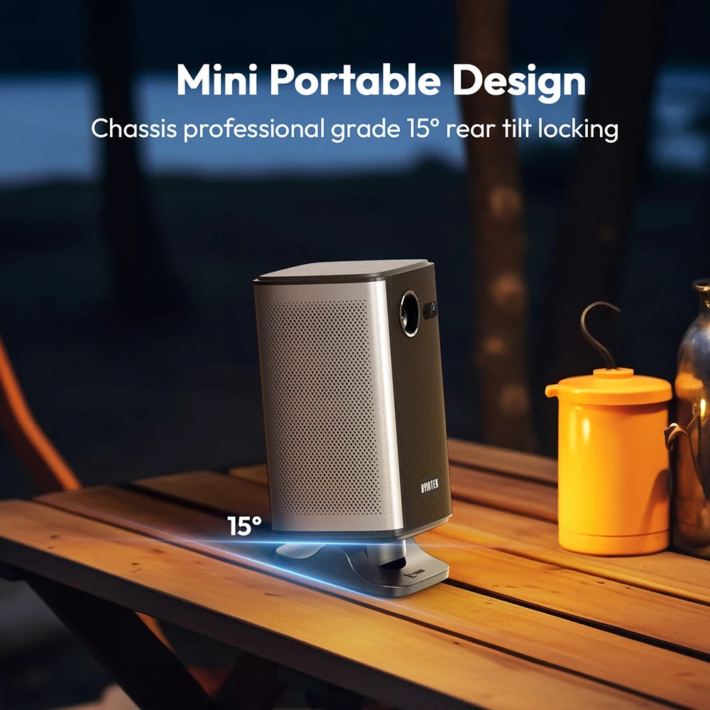 TinyGlow & Co™ BYINTEK P70X Portable Mini Projector with Battery 4K 3D WiFi