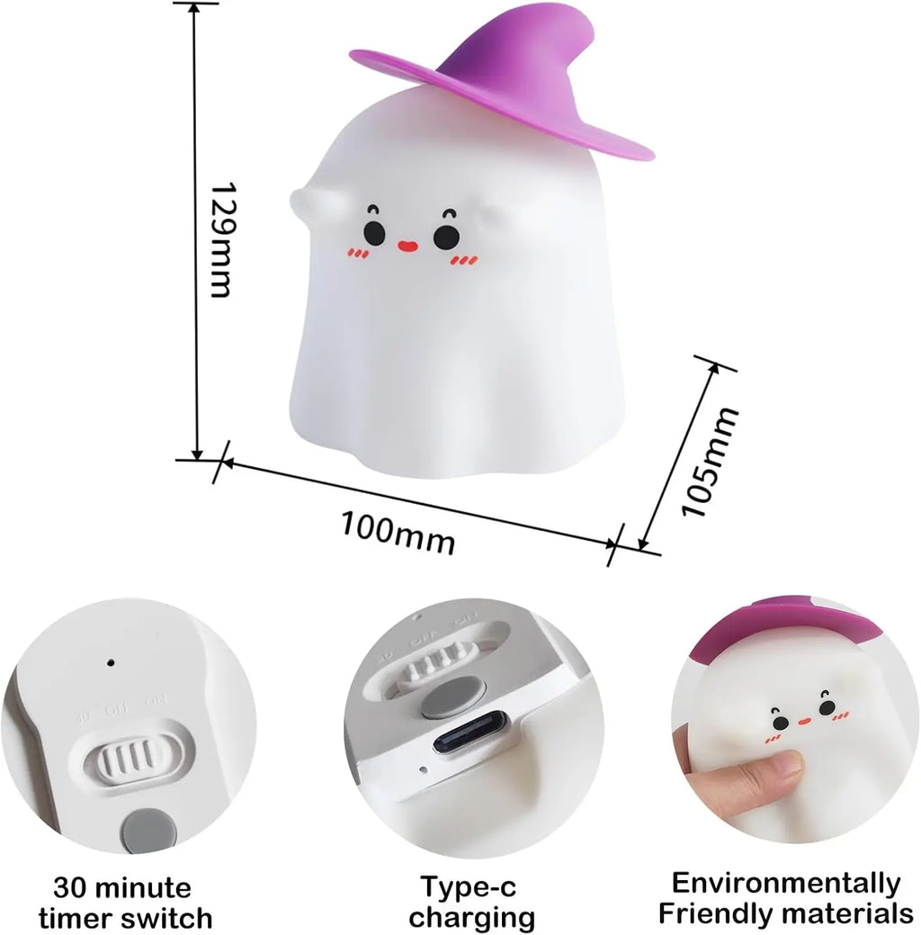TinyGlow & Co™ Papa Puppy Silicone LED Night Light – Touch Sensor Dog Lamp for Kids