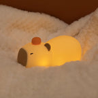 TinyGlow & Co™ Capybara Silicone Night Light – USB Rechargeable LED Cartoon Lamp