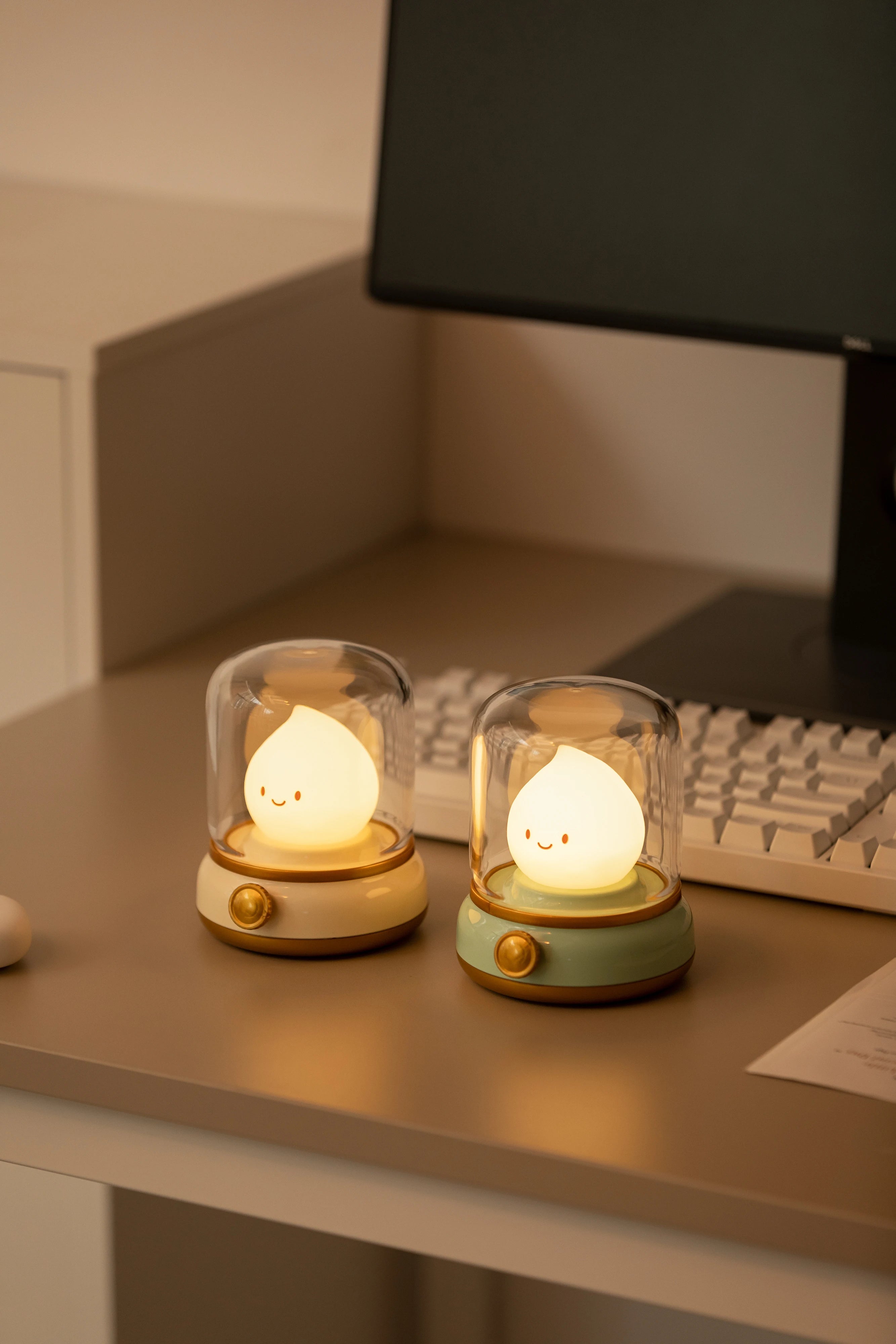 TinyGlow & Co™ LED Flameless Candle Night Light – USB Rechargeable Ambient Lamp