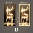 TinyGlow & Co™ Luxury LED Wall Lamps - Horse Painting with Black Border for Corridor & Living Room