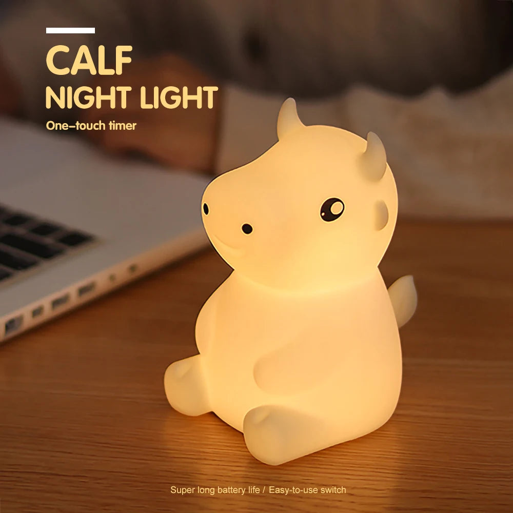 1 Bitable silicone cow creative night light USB light LED light gift toy sleeping lightbedrnight lampoom decoration for children