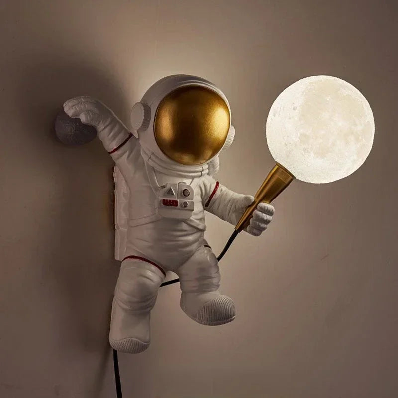 Nordic Bedroom Desk Lamp Cartoon Boy's Room Creative Astronaut Wall Lamp Ornaments Bedside Light for Study Foyer