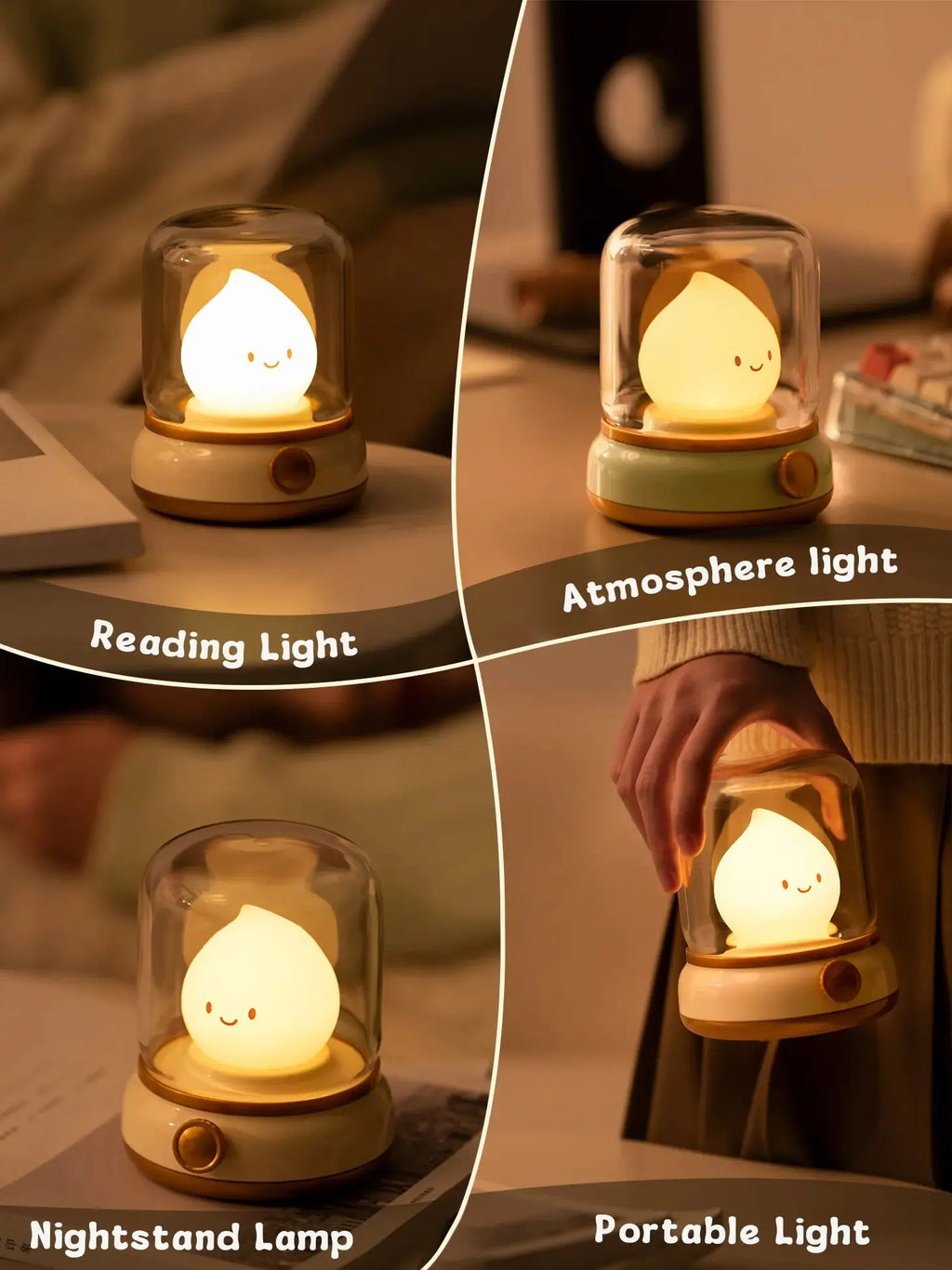 TinyGlow & Co™ LED Flameless Candle Night Light – USB Rechargeable Ambient Lamp