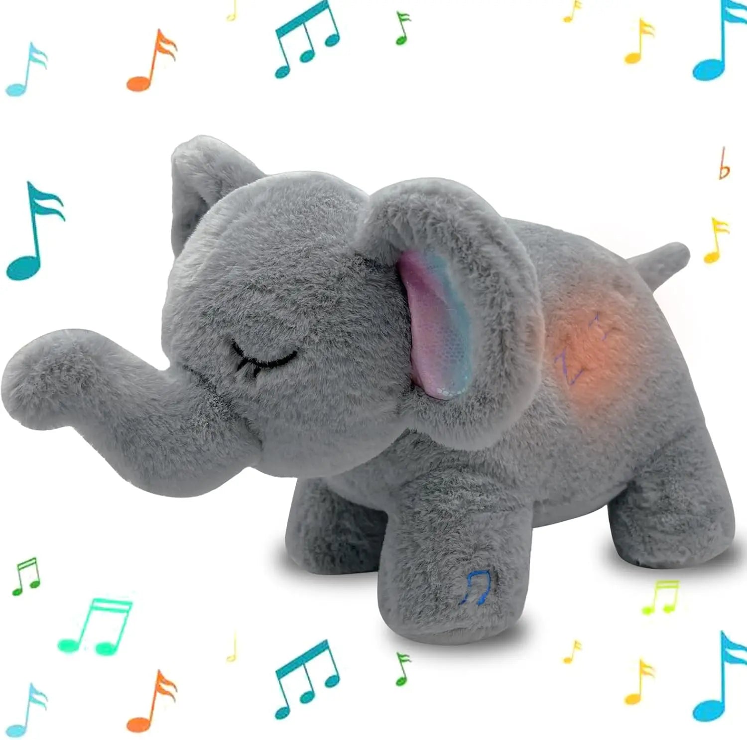 TinyGlow & Co™ Breathing Soothing Capybara & Elephant Plush Sleep Companion