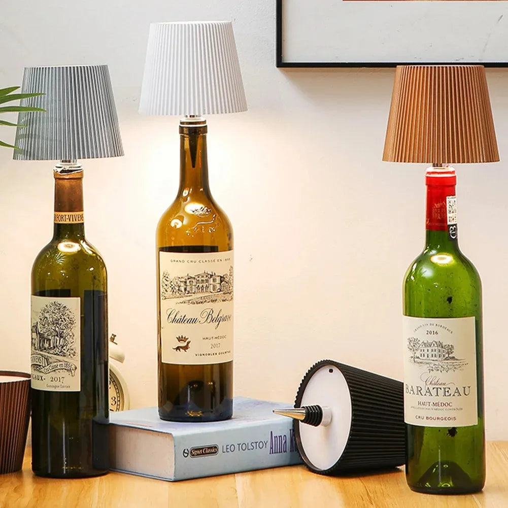 TinyGlow & Co™ Wireless Bottle Table Lamp - Touch Control 3-Color Dimmable Night Light