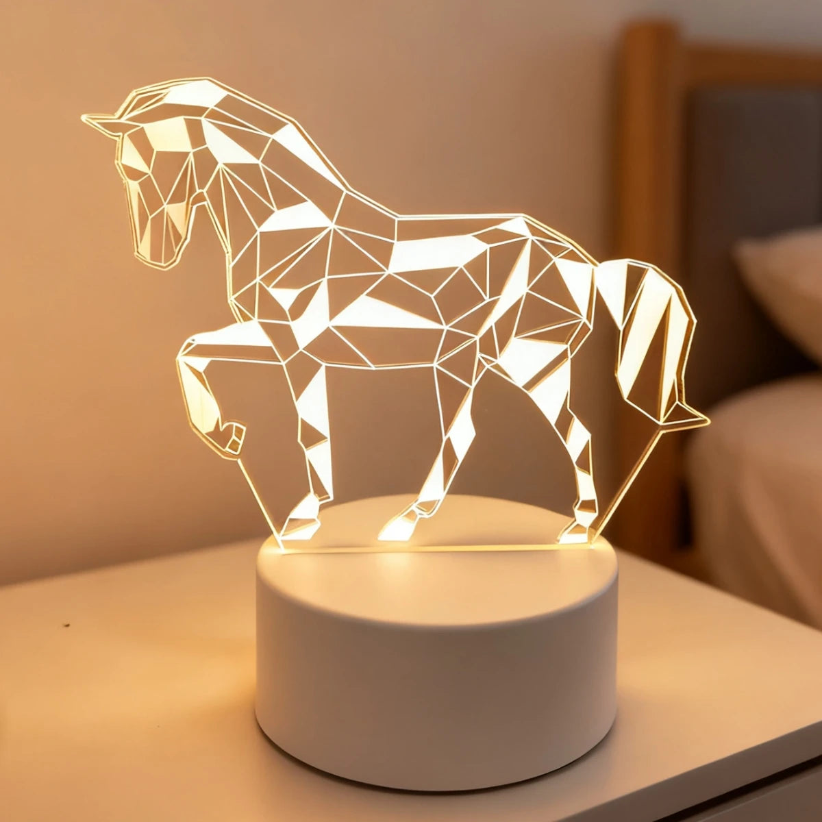 TinyGlow & Co™ 3D Horse Night Light - Creative Desktop & Bedroom Atmosphere Lamp